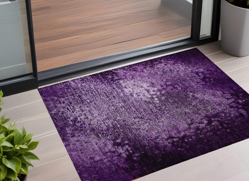 3' X 5' Purple Washable Non Skid Indoor Outdoor Area Rug - GreatEagleInc