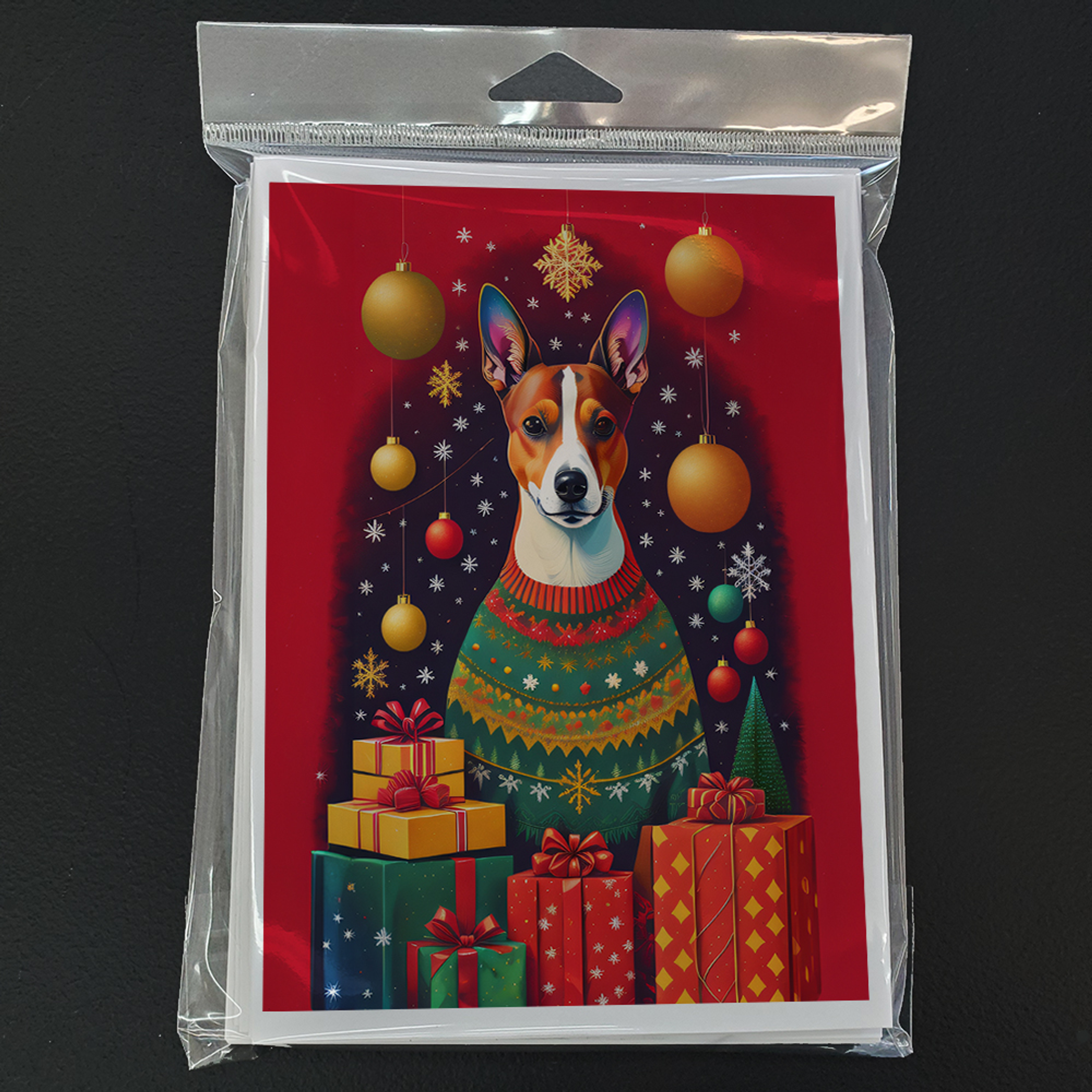 Basenji Holiday Christmas Greeting Cards Pack of 8 Caroline's Treasures