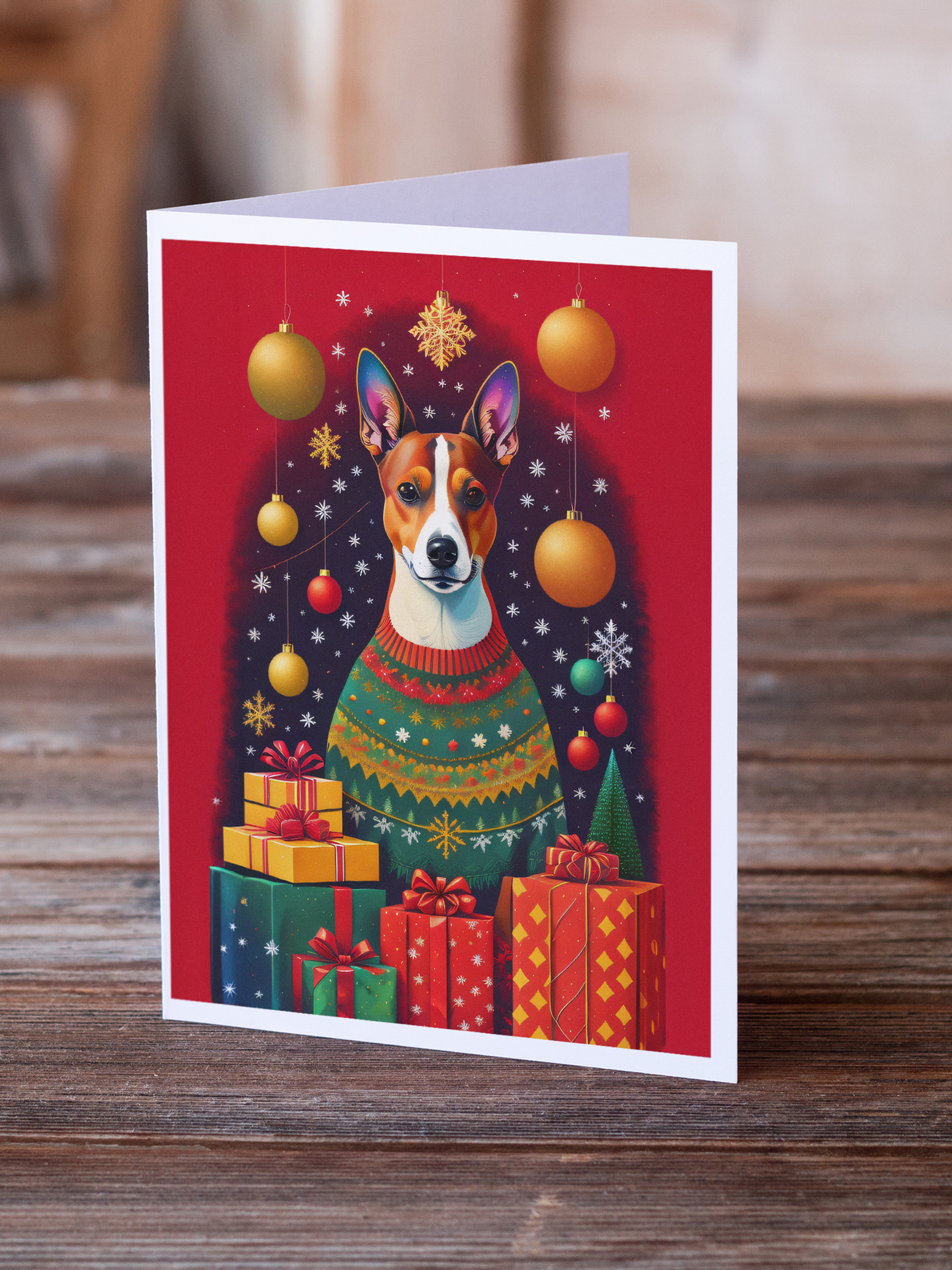 Basenji Holiday Christmas Greeting Cards Pack of 8 Caroline's Treasures