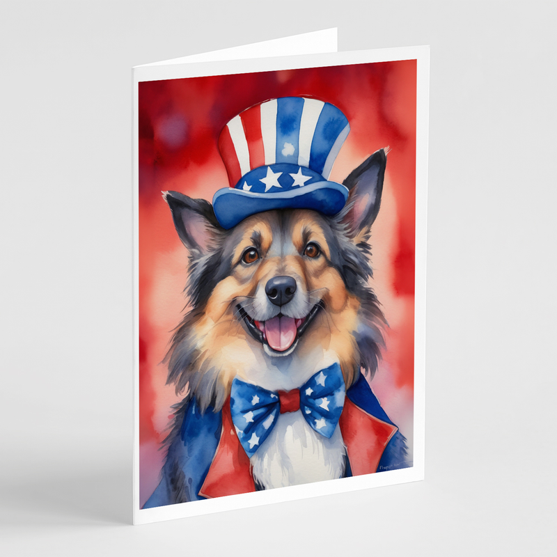 Belgian Tervuren Patriotic American Greeting Cards Pack of 8 Caroline's Treasures