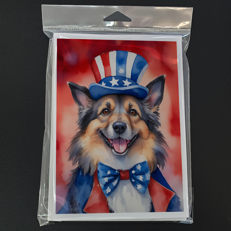 Belgian Tervuren Patriotic American Greeting Cards Pack of 8 Caroline's Treasures