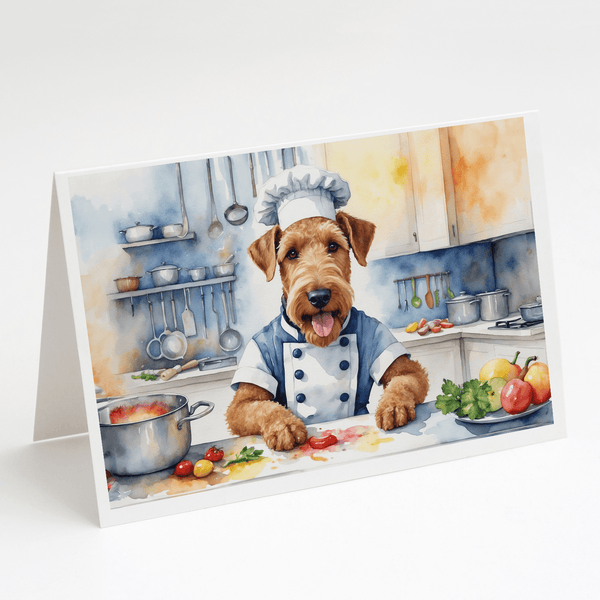 Airedale Terrier The Chef Greeting Cards Pack of 8 Caroline's Treasures