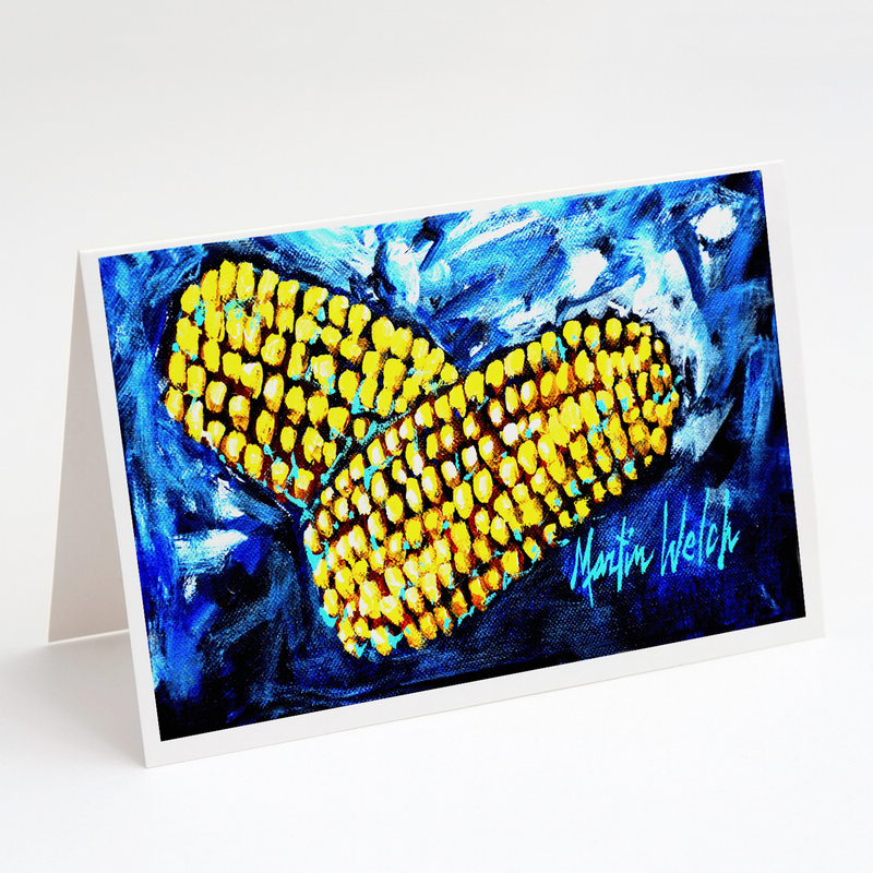 Two Corn Please Greeting Cards Pack of 8 Caroline's Treasures