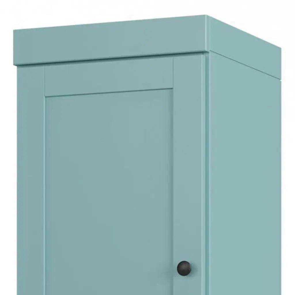 17" Aqua Solid Wood Free Standing Double Door Linen Cabinet Homeroots Organization