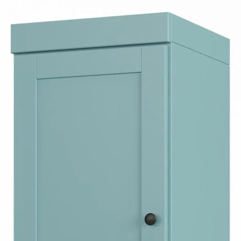 17" Aqua Solid Wood Free Standing Double Door Linen Cabinet Homeroots Organization