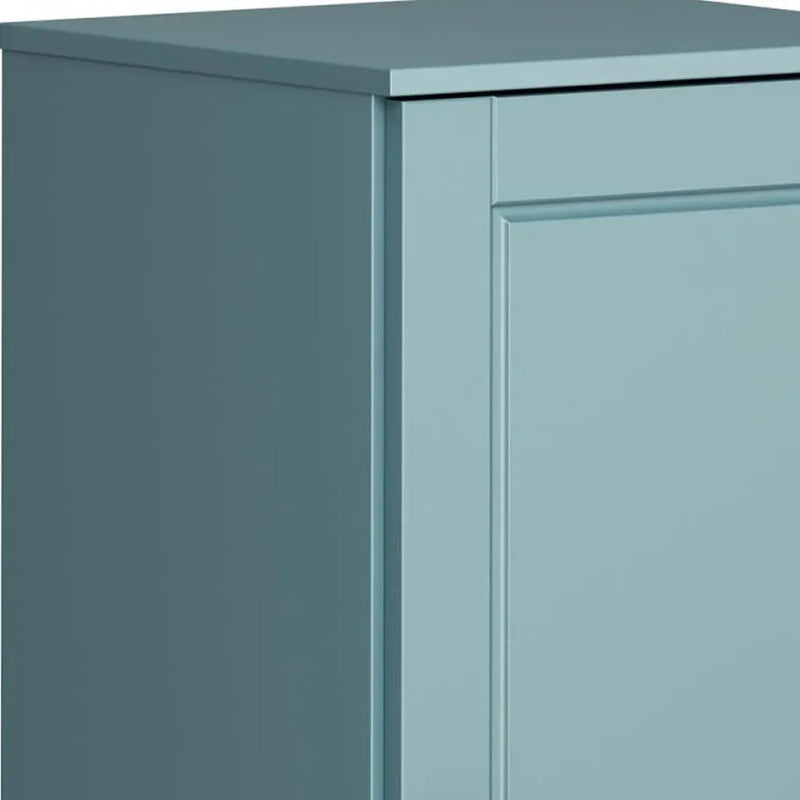 17" Aqua Solid Wood Free Standing Single Door Linen Cabinet Homeroots Organization