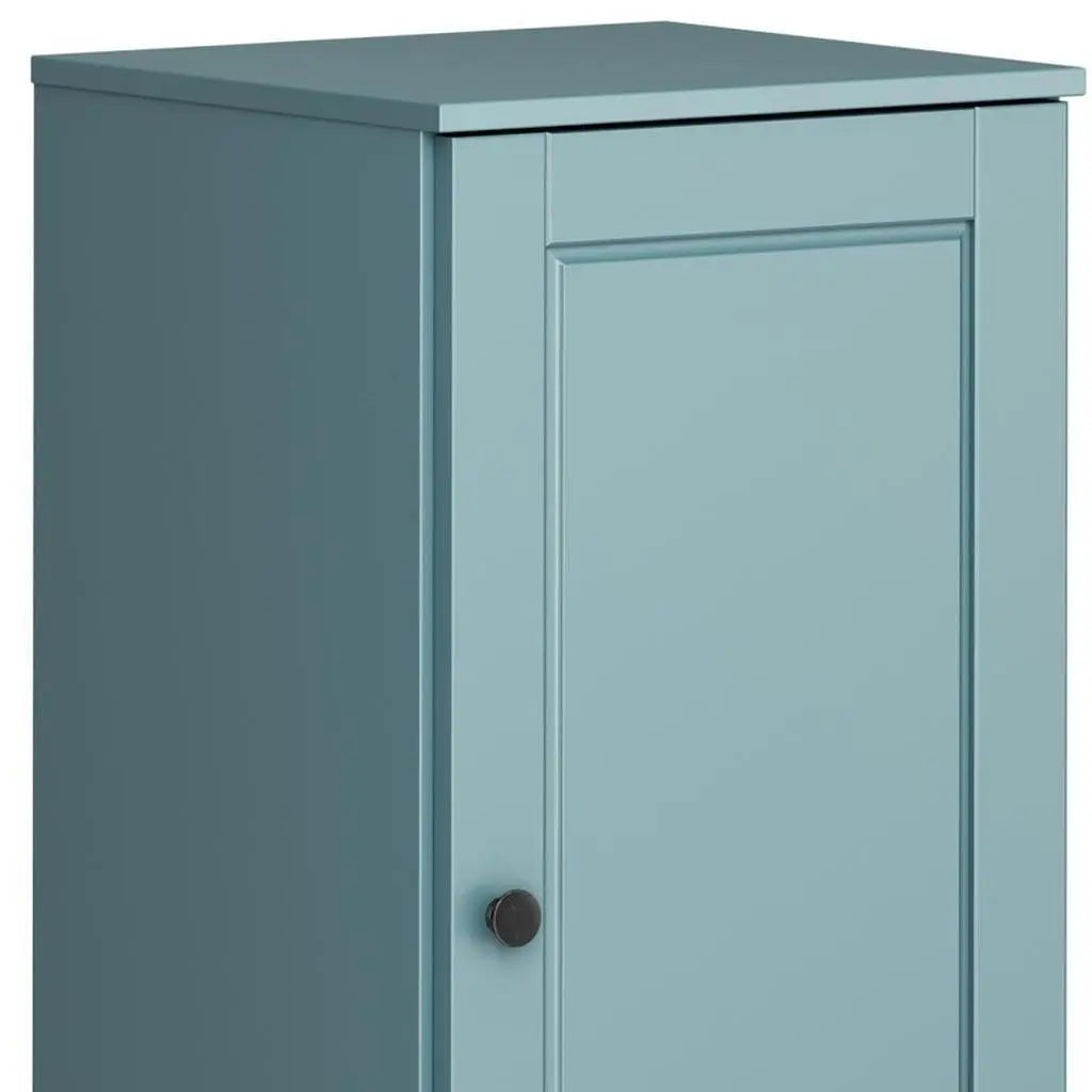 17" Aqua Solid Wood Free Standing Single Door Linen Cabinet Homeroots Organization