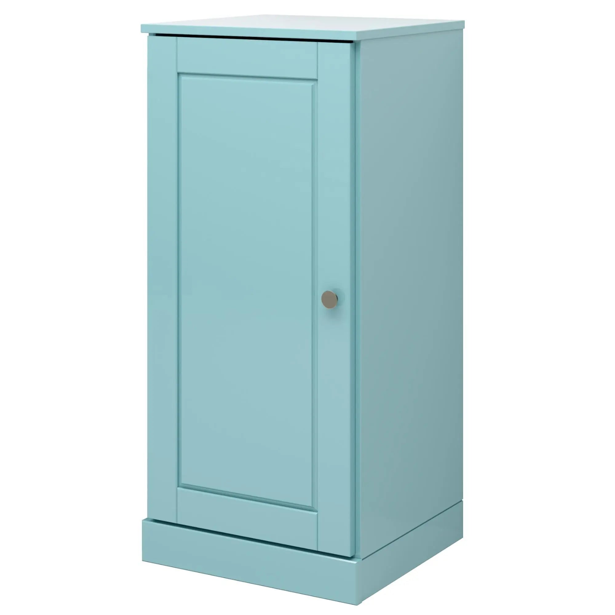 17" Aqua Solid Wood Free Standing Single Door Linen Cabinet Homeroots Organization