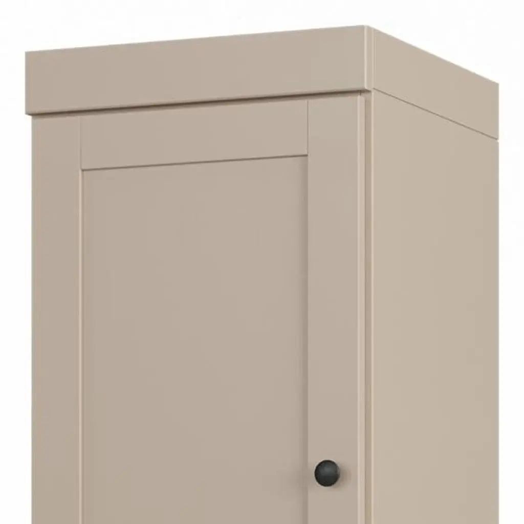 17" Beige Solid Wood Free Standing Double Door Linen Cabinet Homeroots Organization