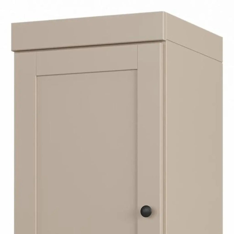 17" Beige Solid Wood Free Standing Double Door Linen Cabinet Homeroots Organization