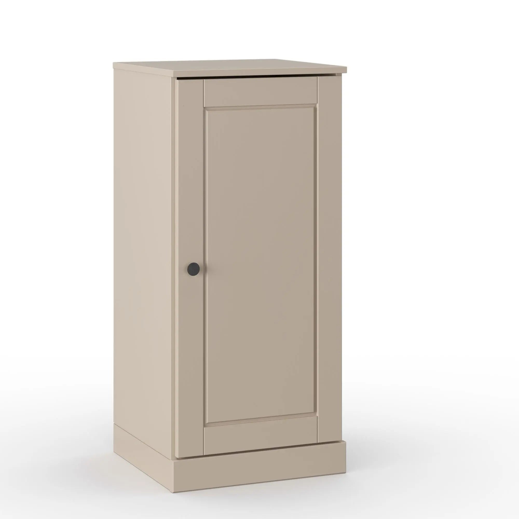 17" Beige Solid Wood Free Standing Single Door Linen Cabinet Homeroots Organization