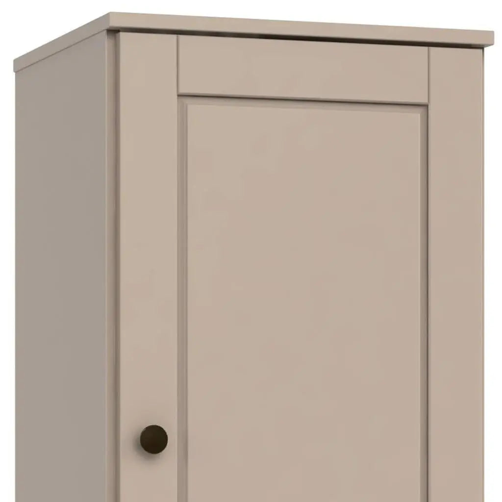 17" Beige Solid Wood Free Standing Single Door Linen Cabinet Homeroots Organization