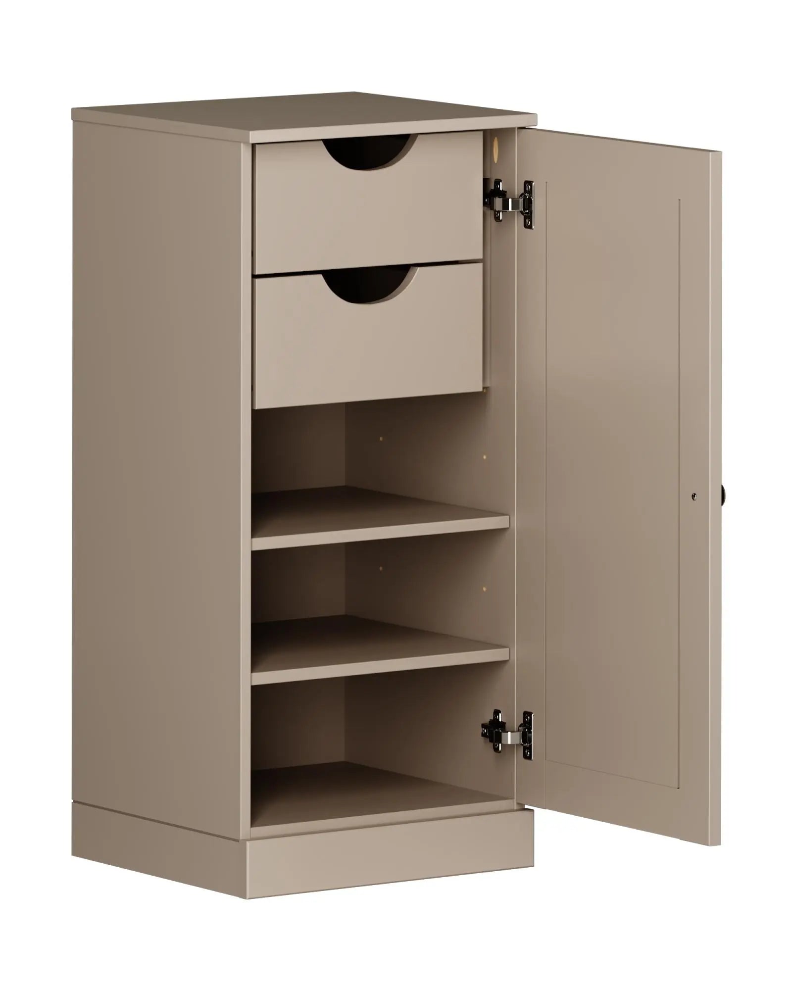 17" Beige Solid Wood Free Standing Single Door Linen Cabinet Homeroots Organization