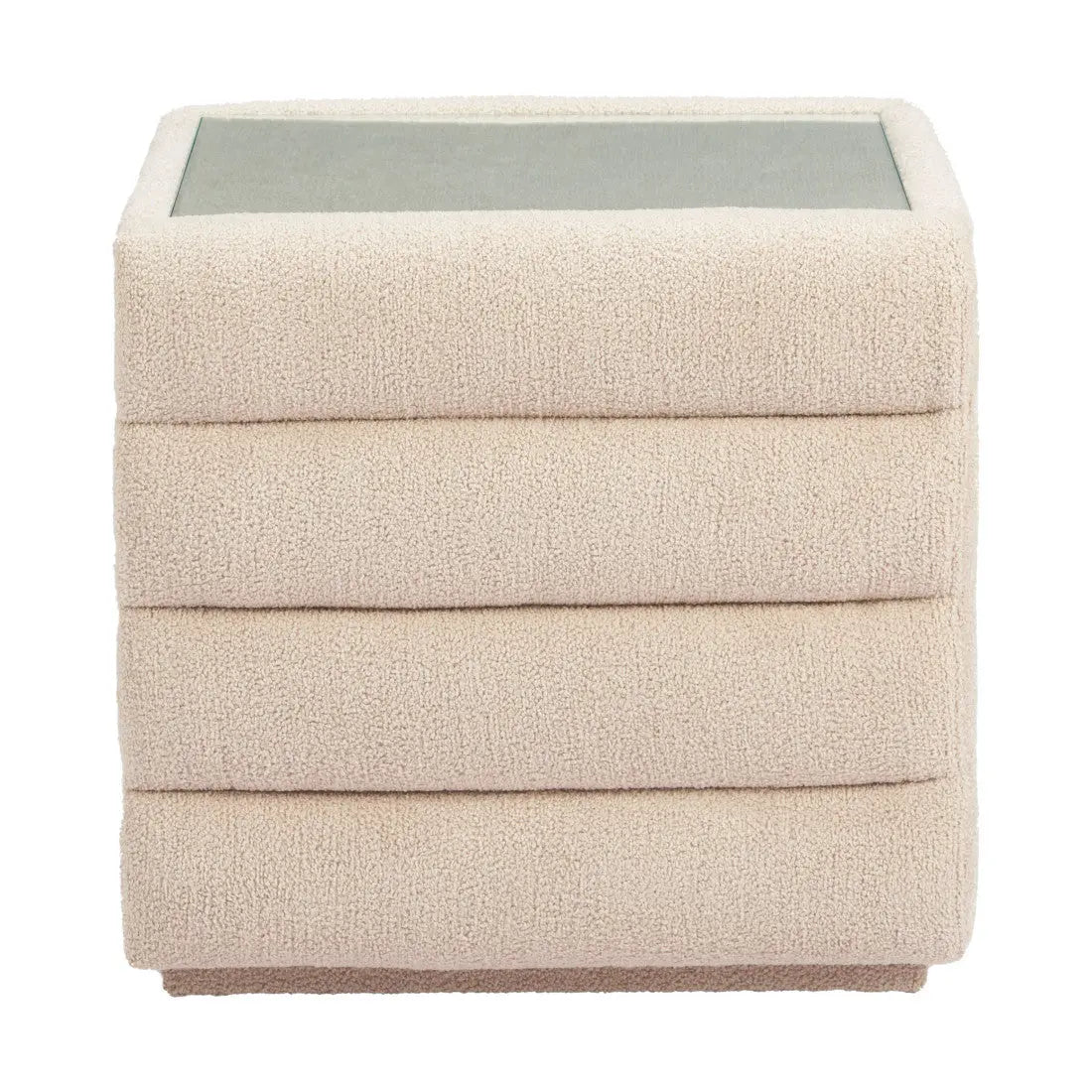 17" Beige Wood Square Woven Texture Two Drawer Nightstand Homeroots Bed & Bath