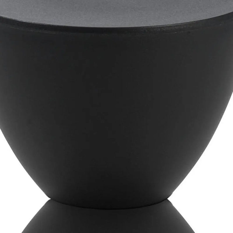 17" Black Heavy Duty Plastic Round End Table Homeroots Living Room