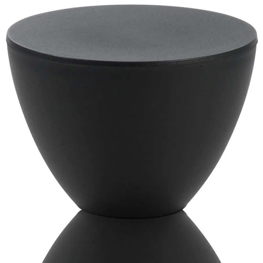 17" Black Heavy Duty Plastic Round End Table Homeroots Living Room