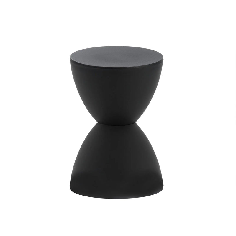 17" Black Heavy Duty Plastic Round End Table Homeroots Living Room