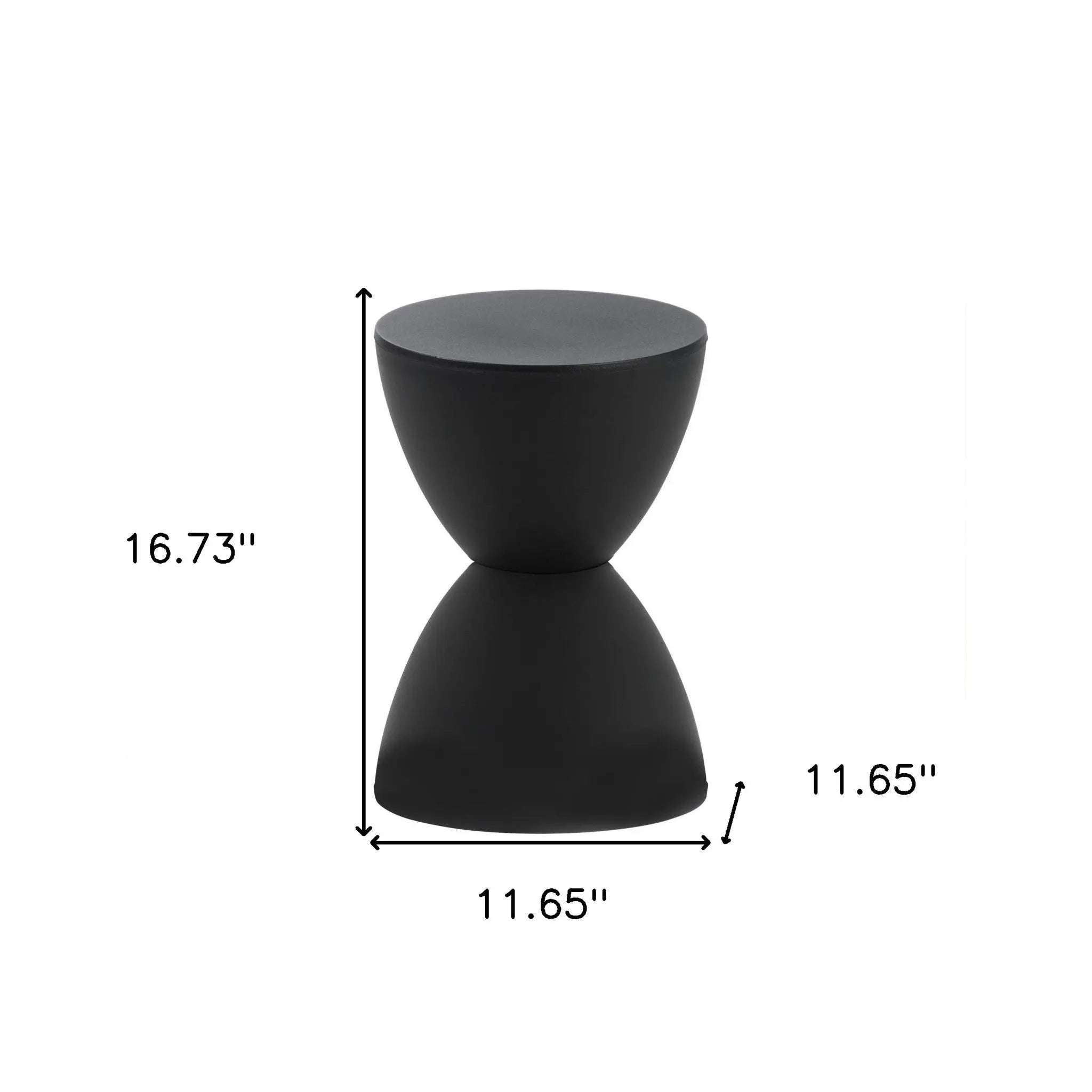 17" Black Heavy Duty Plastic Round End Table Homeroots Living Room