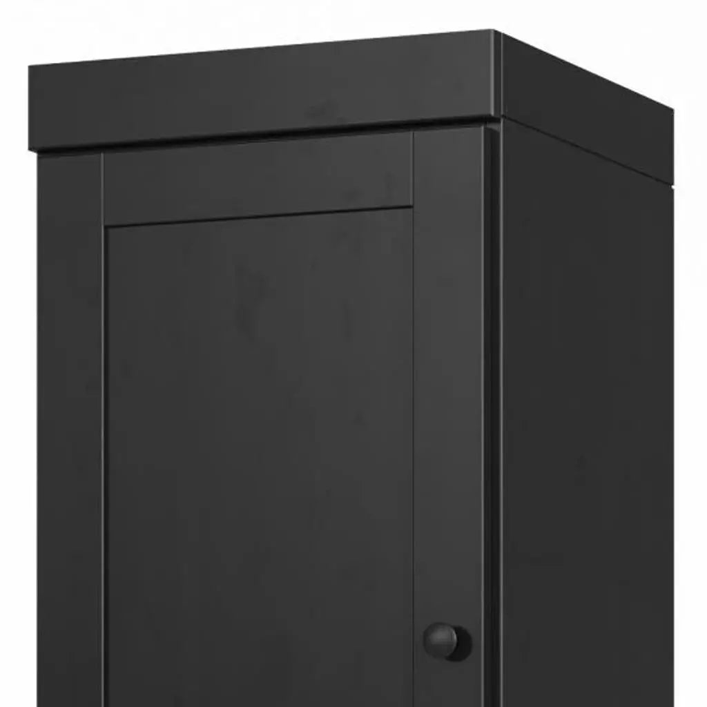 17" Black Solid Wood Free Standing Double Door Linen Cabinet Homeroots Organization