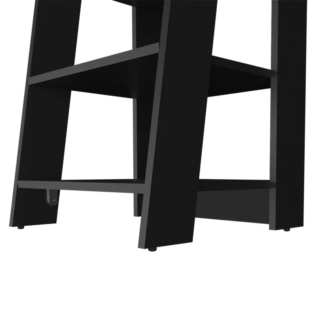 17" Black Wood Freestanding Bathroom Shelf Homeroots Organization