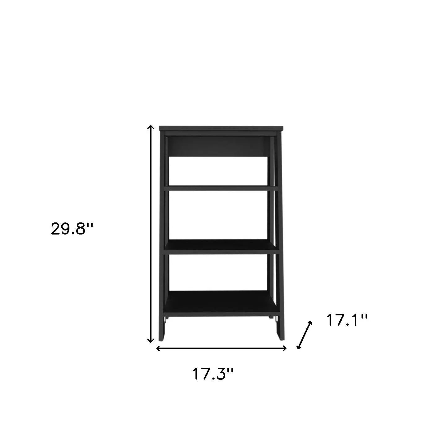 17" Black Wood Freestanding Bathroom Shelf Homeroots Organization