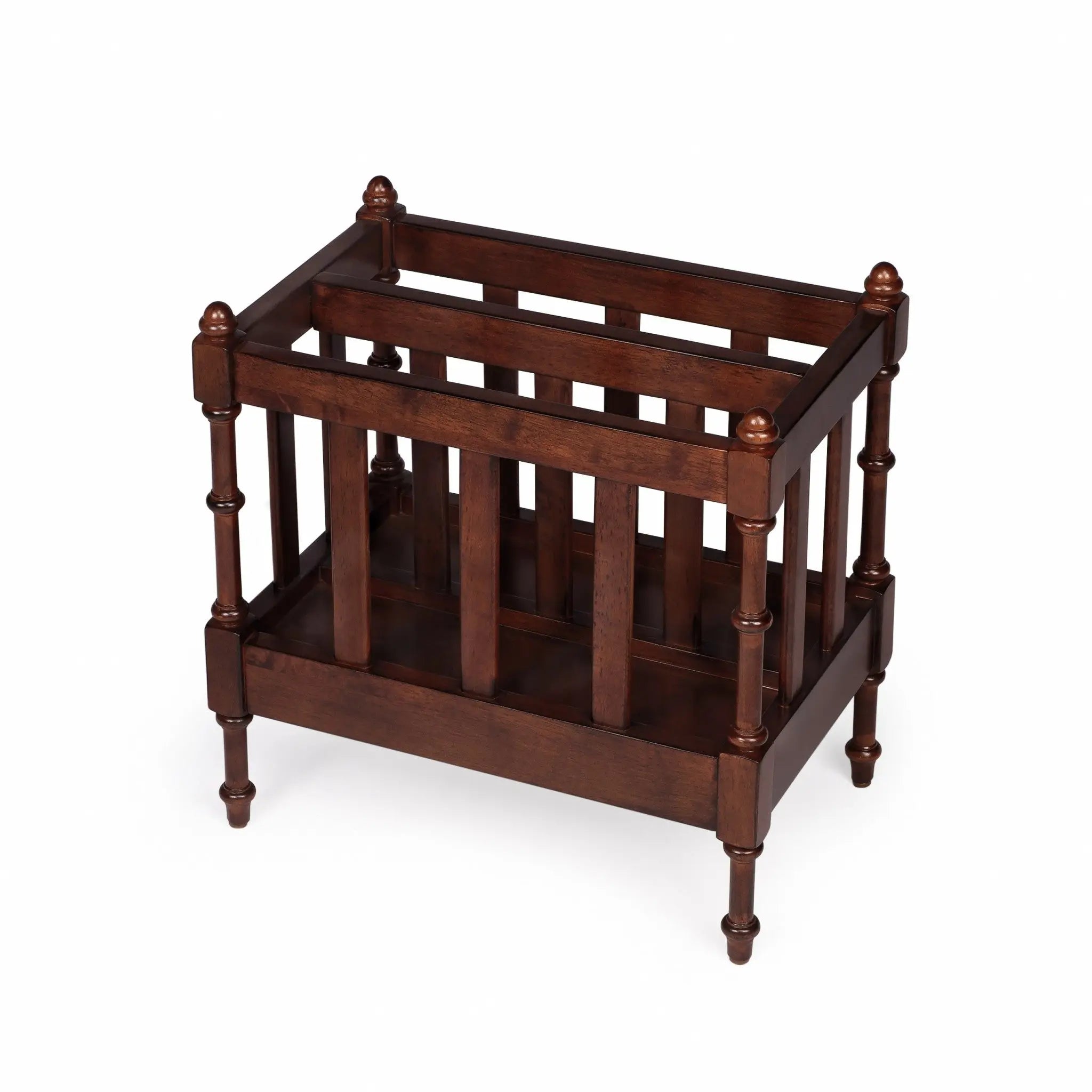 17" Brown Solid Wood Magazine Holder Homeroots Office