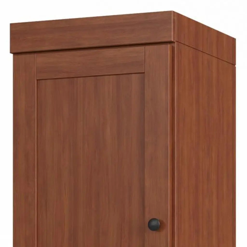 17" Coffee Solid Wood Free Standing Double Door Linen Cabinet Homeroots Organization