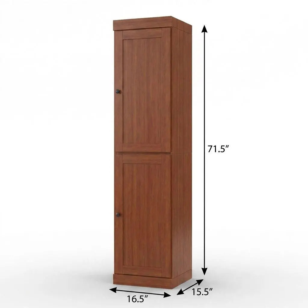 17" Coffee Solid Wood Free Standing Double Door Linen Cabinet Homeroots Organization