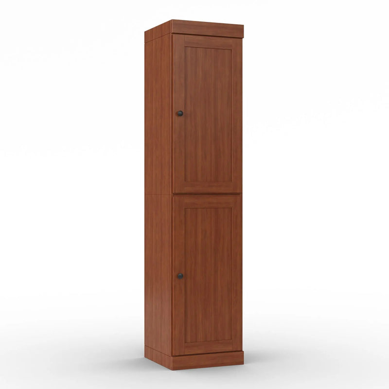 17" Coffee Solid Wood Free Standing Double Door Linen Cabinet Homeroots Organization