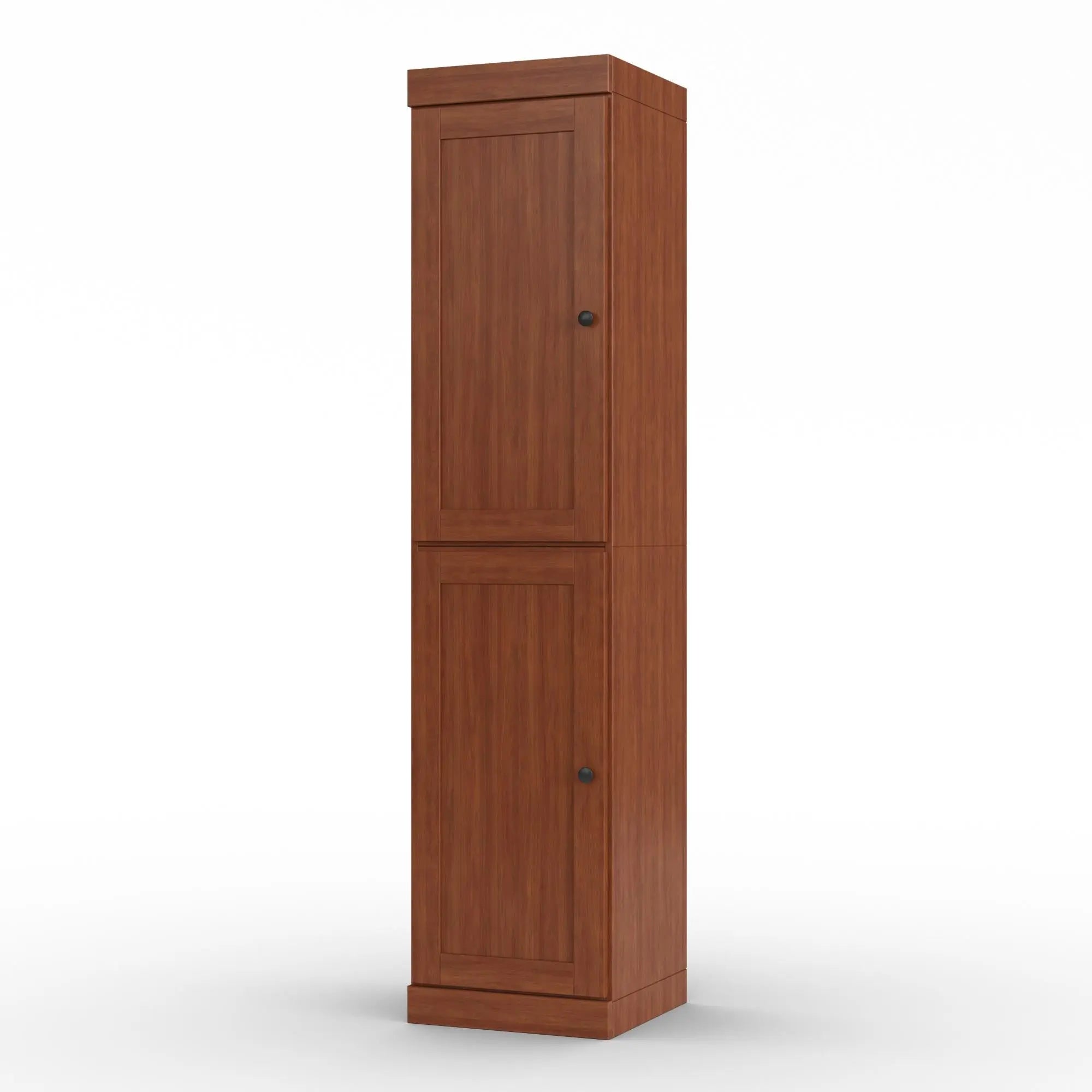 17" Coffee Solid Wood Free Standing Double Door Linen Cabinet Homeroots Organization