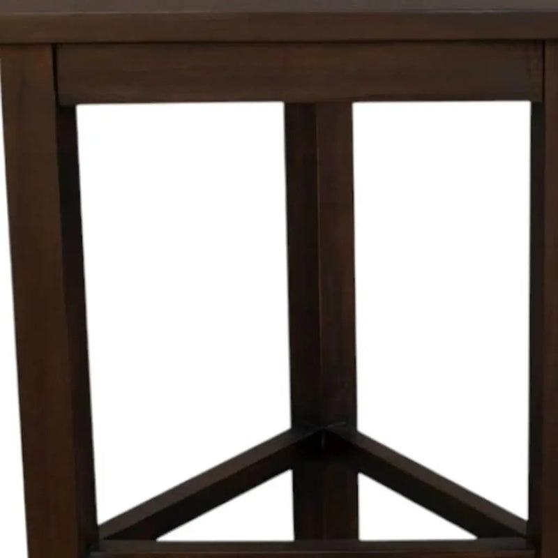 17" Dark Brown Teak Corner Shower Bench Homeroots Bed & Bath