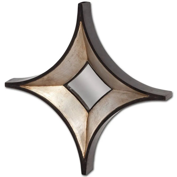 17" Dark Brown Wood Diamond Framed Accent Mirror Homeroots Bed & Bath