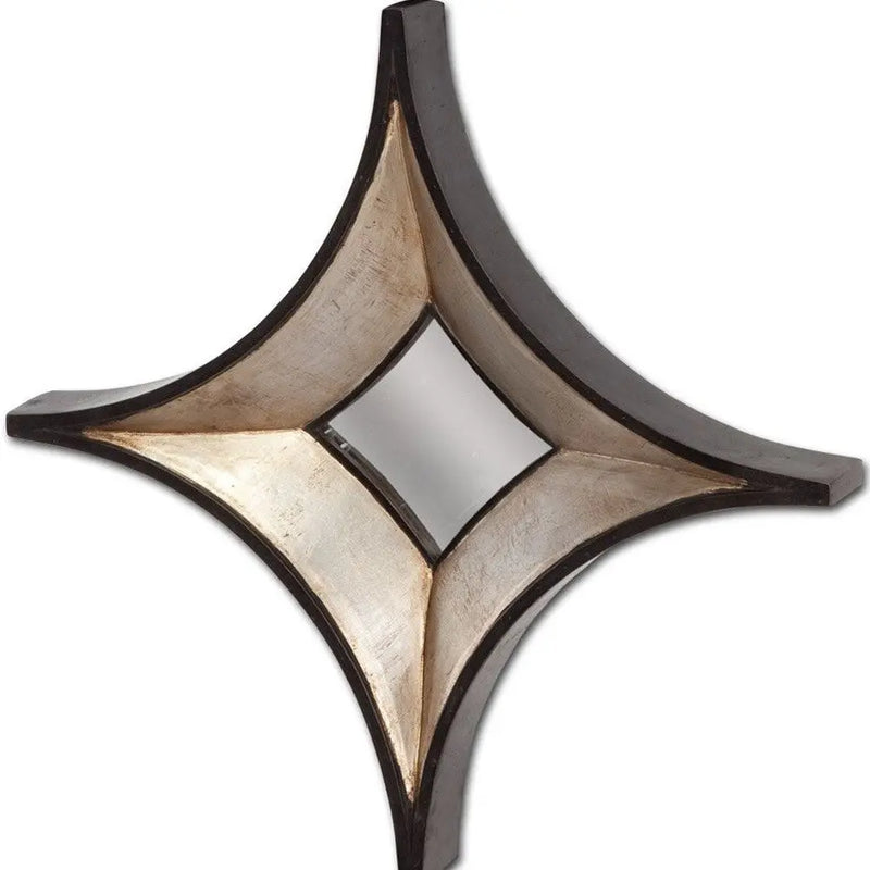 17" Dark Brown Wood Diamond Framed Accent Mirror Homeroots Bed & Bath