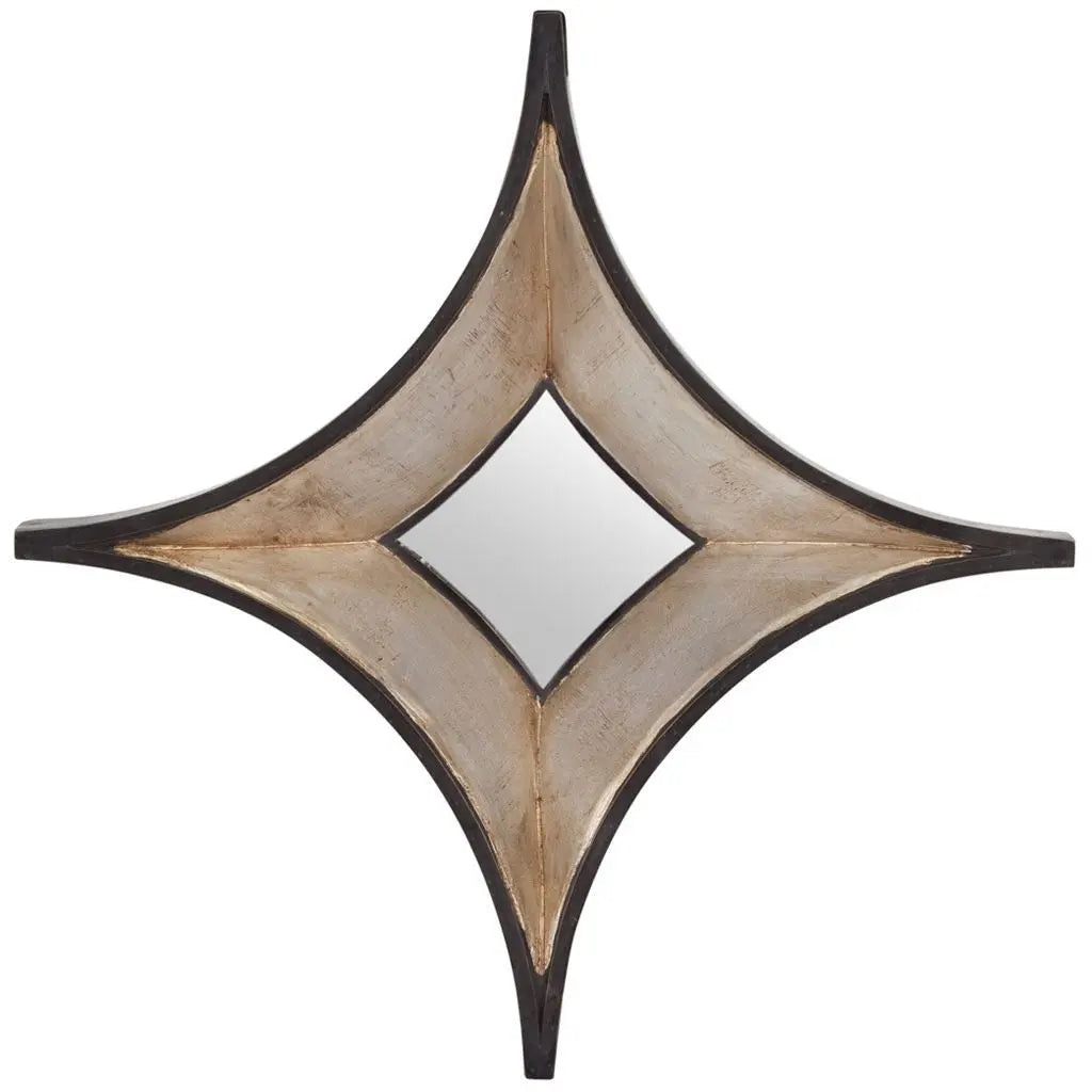 17" Dark Brown Wood Diamond Framed Accent Mirror Homeroots Bed & Bath