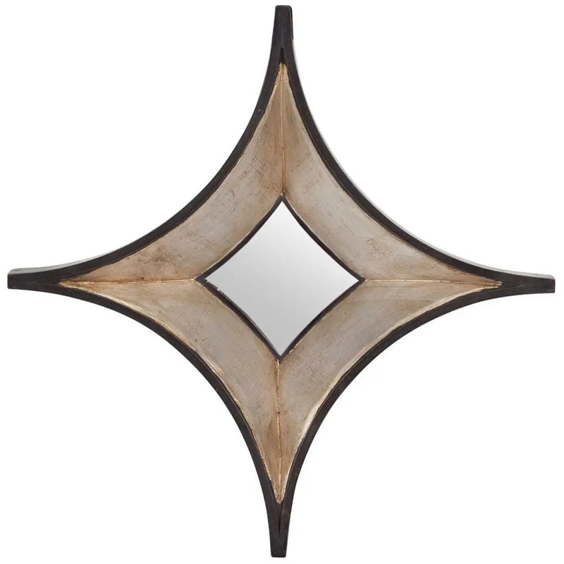 17" Dark Brown Wood Diamond Framed Accent Mirror Homeroots Bed & Bath