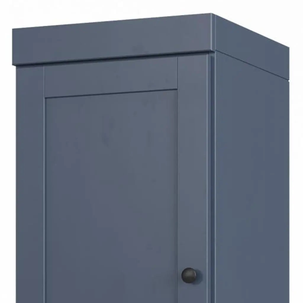 17" French Blue Solid Wood Free Standing Double Door Linen Cabinet Homeroots Organization