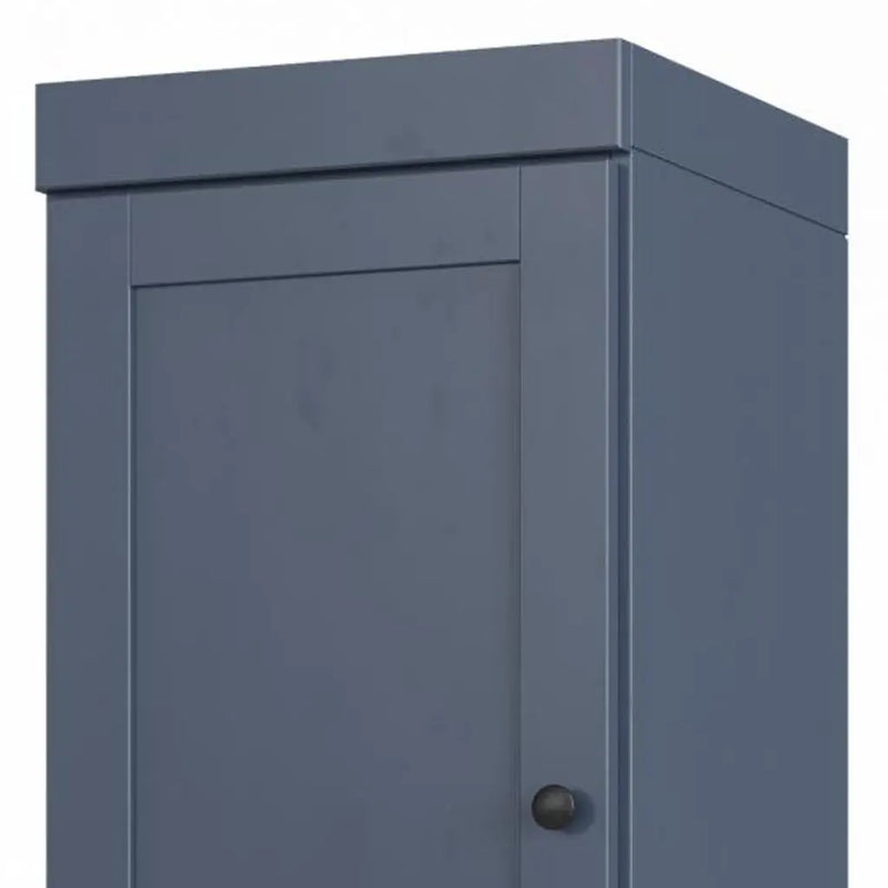 17" French Blue Solid Wood Free Standing Double Door Linen Cabinet Homeroots Organization