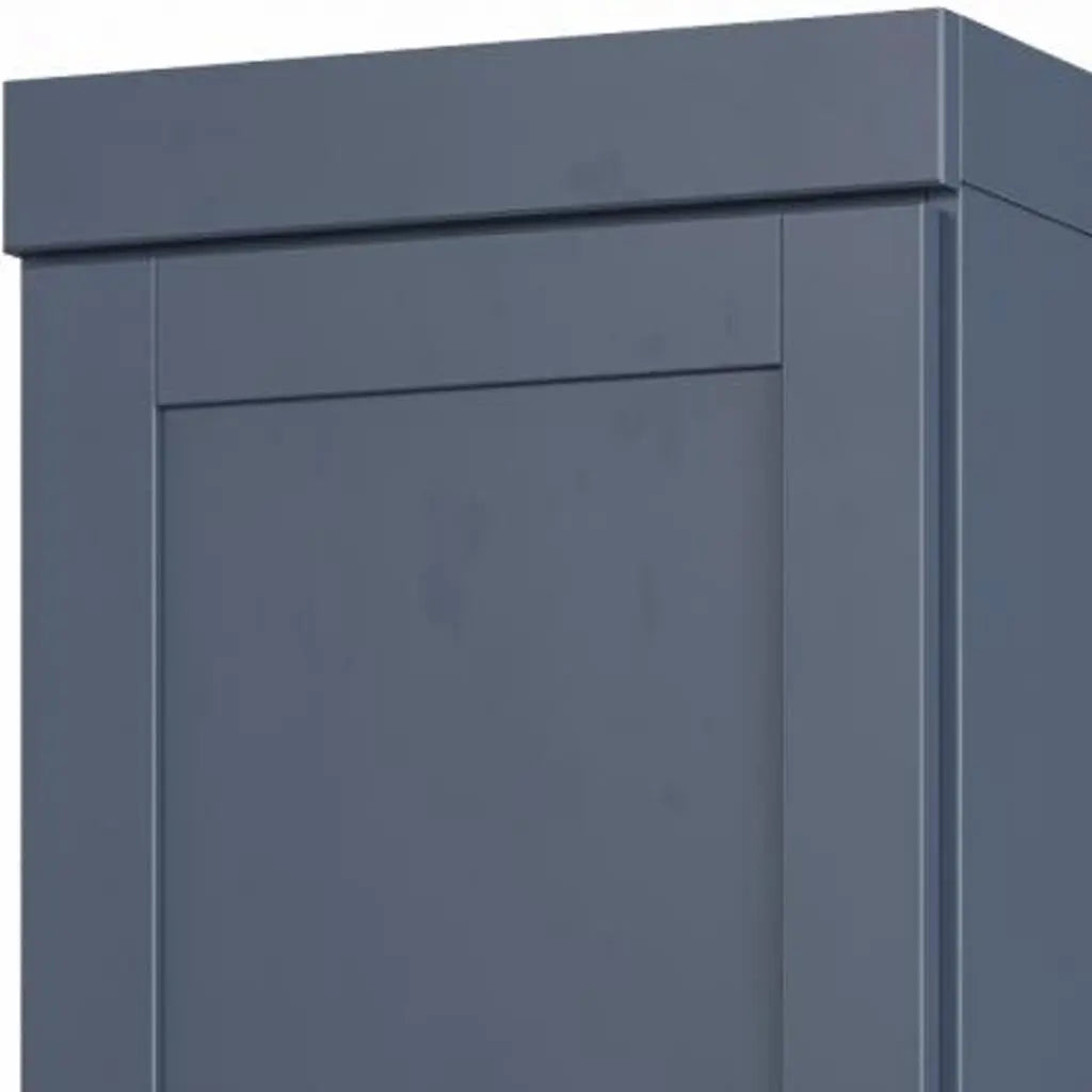 17" French Blue Solid Wood Free Standing Double Door Linen Cabinet Homeroots Organization
