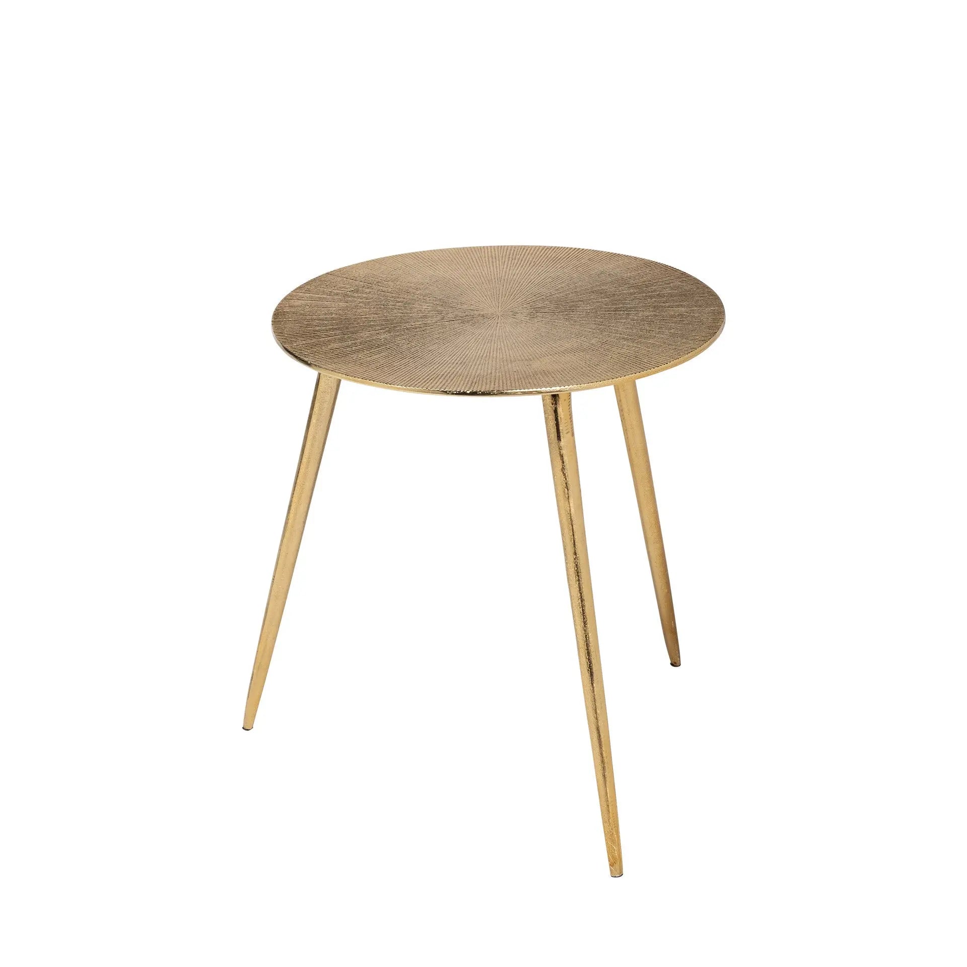 17" Gold Metal Round End Table Homeroots Living Room
