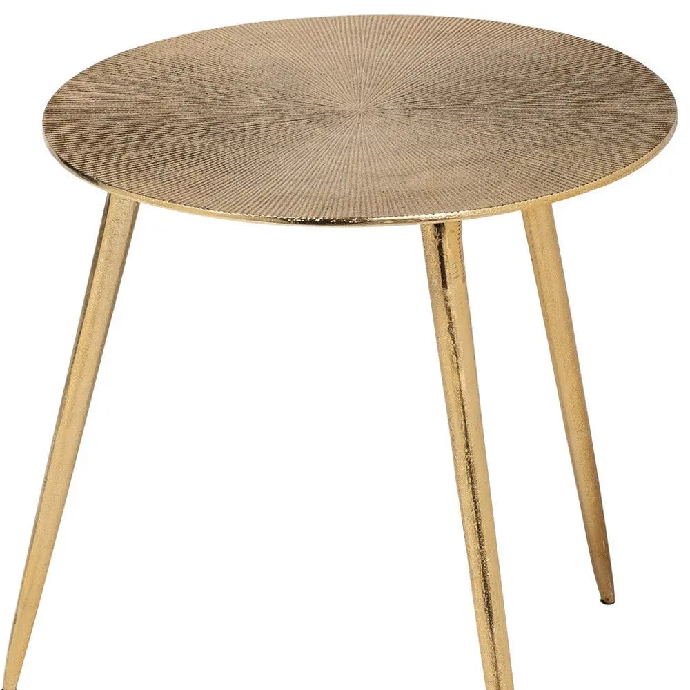 17" Gold Metal Round End Table Homeroots Living Room