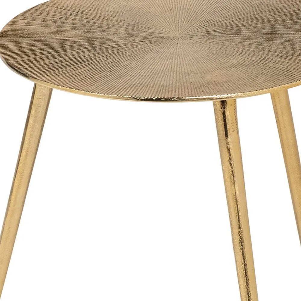 17" Gold Metal Round End Table Homeroots Living Room