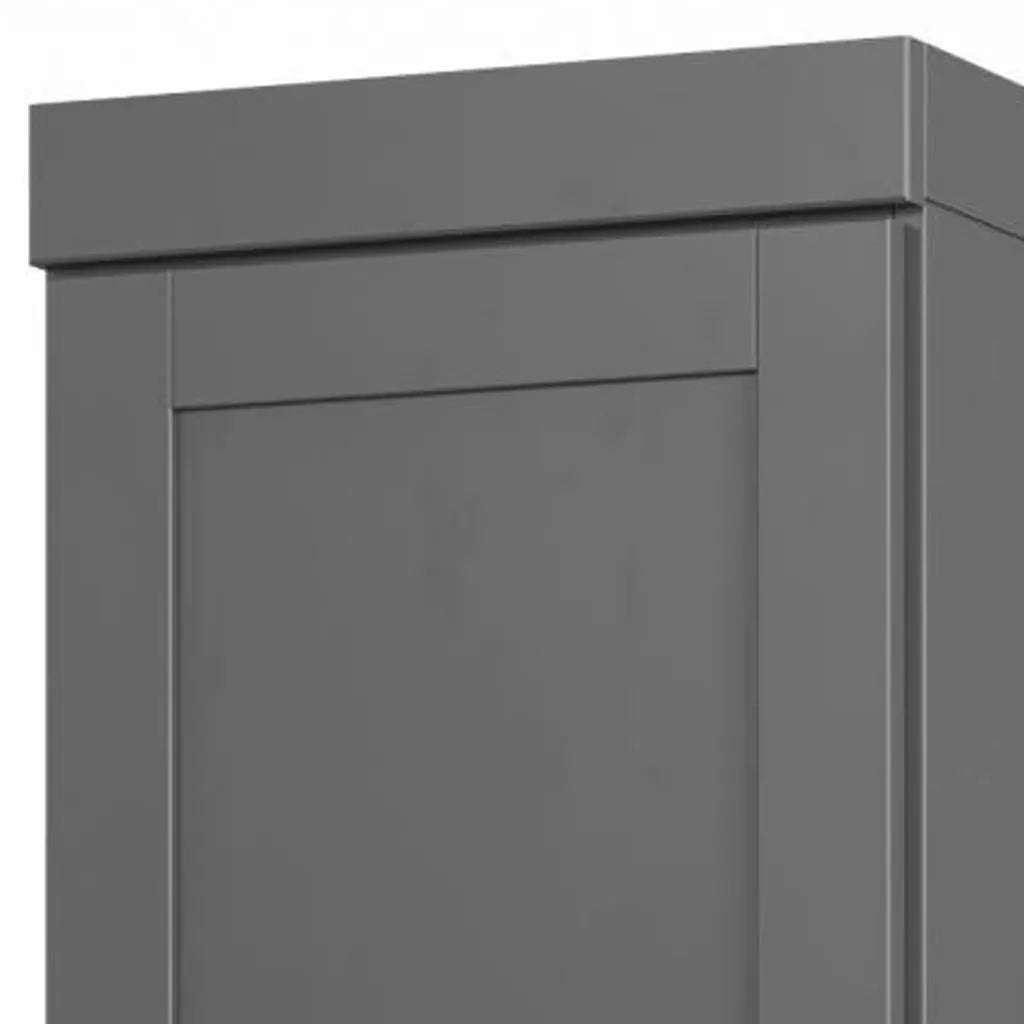 17" Gray Solid Wood Free Standing Double Door Linen Cabinet Homeroots Organization