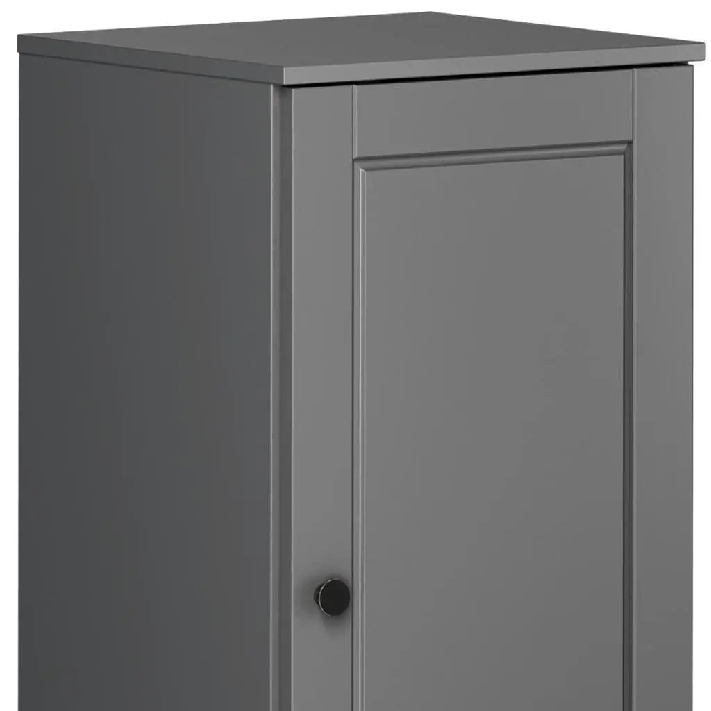 17" Gray Solid Wood Free Standing Single Door Linen Cabinet Homeroots Organization