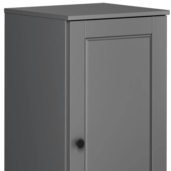 17" Gray Solid Wood Free Standing Single Door Linen Cabinet Homeroots Organization