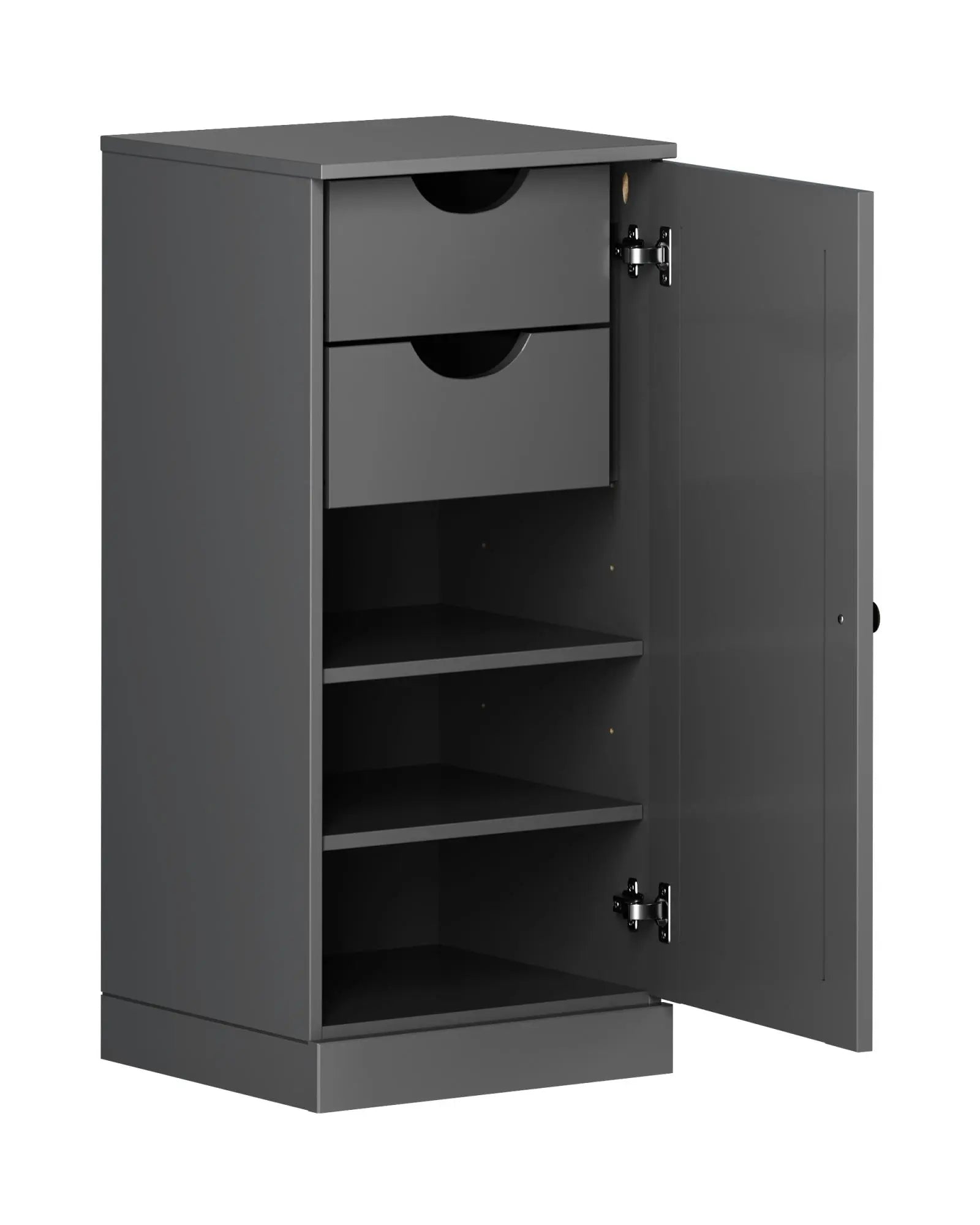 17" Gray Solid Wood Free Standing Single Door Linen Cabinet Homeroots Organization