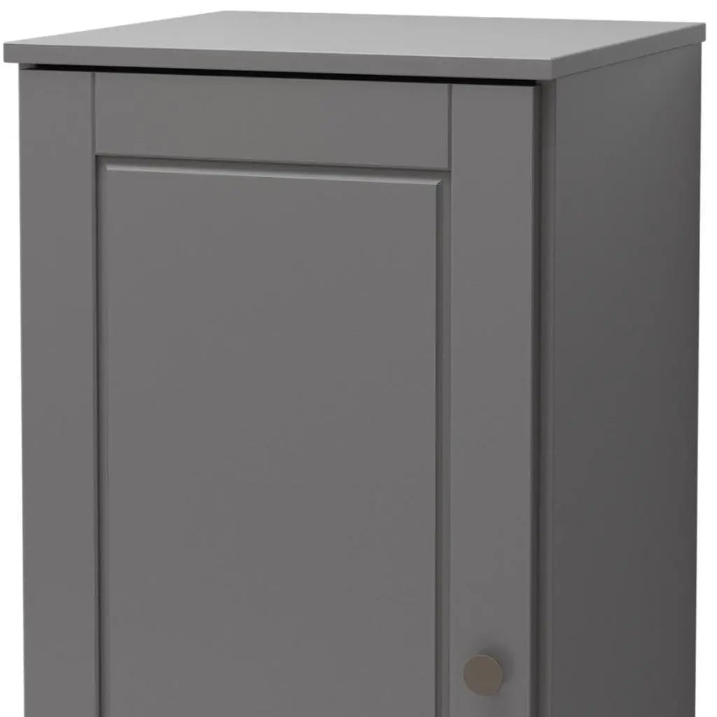 17" Gray Solid Wood Free Standing Single Door Linen Cabinet Homeroots Organization