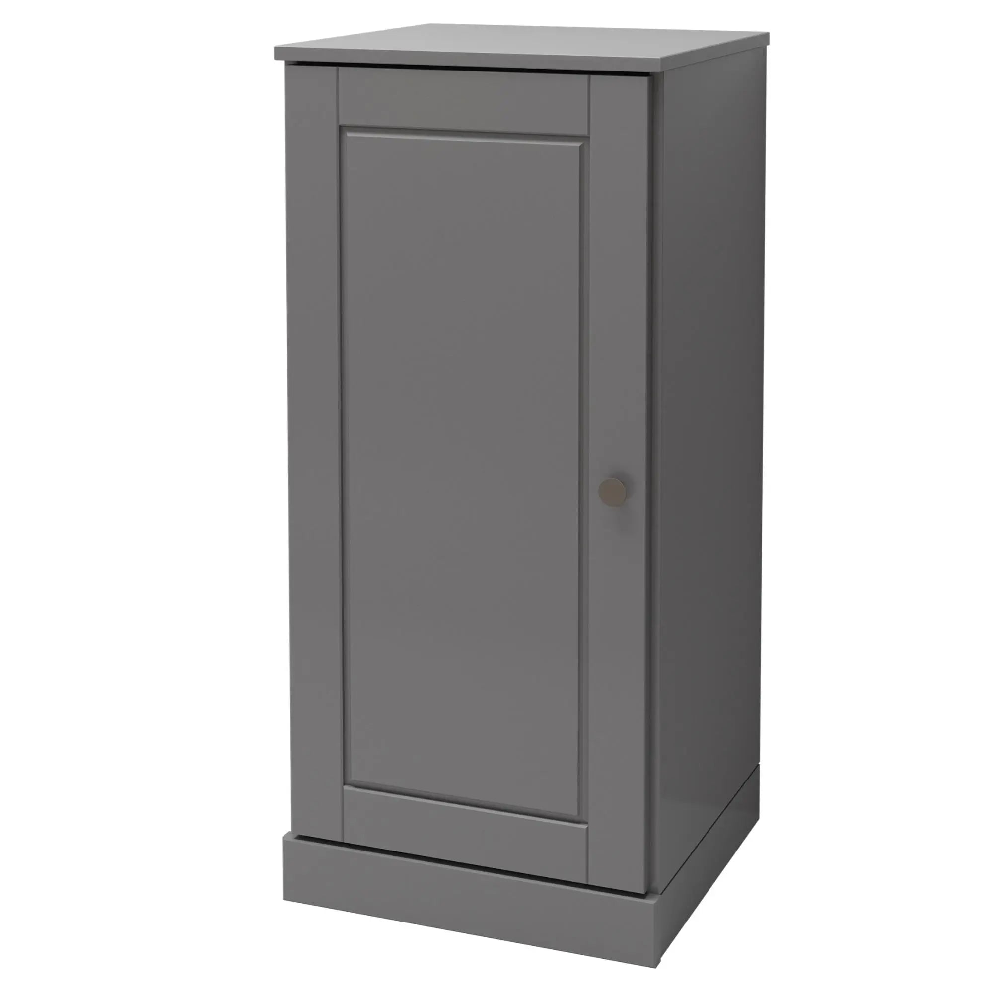 17" Gray Solid Wood Free Standing Single Door Linen Cabinet Homeroots Organization