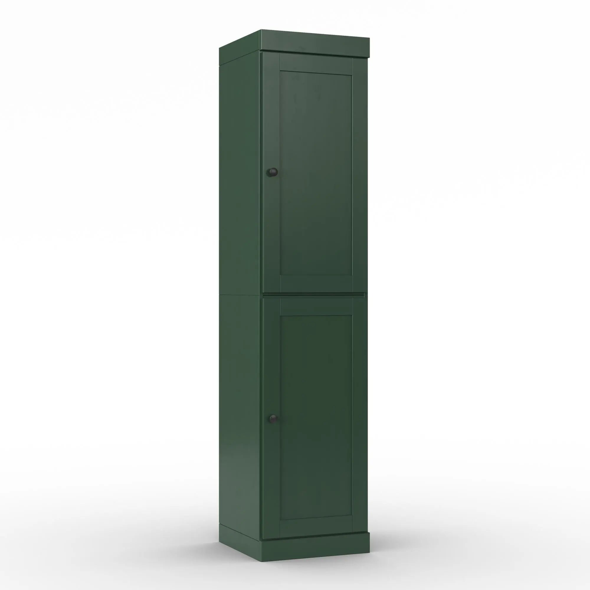 17" Green Solid Wood Free Standing Double Door Linen Cabinet Homeroots Organization