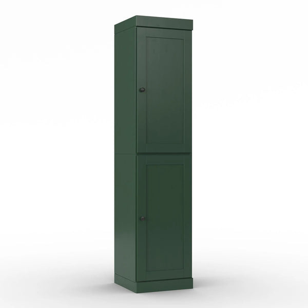 17" Green Solid Wood Free Standing Double Door Linen Cabinet Homeroots Organization