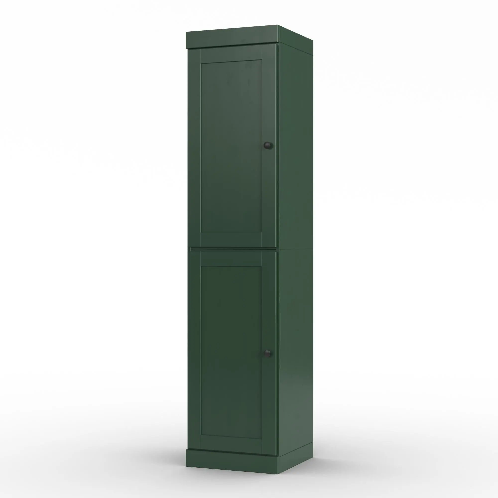 17" Green Solid Wood Free Standing Double Door Linen Cabinet Homeroots Organization